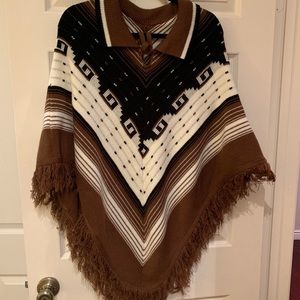 Vintage knit poncho